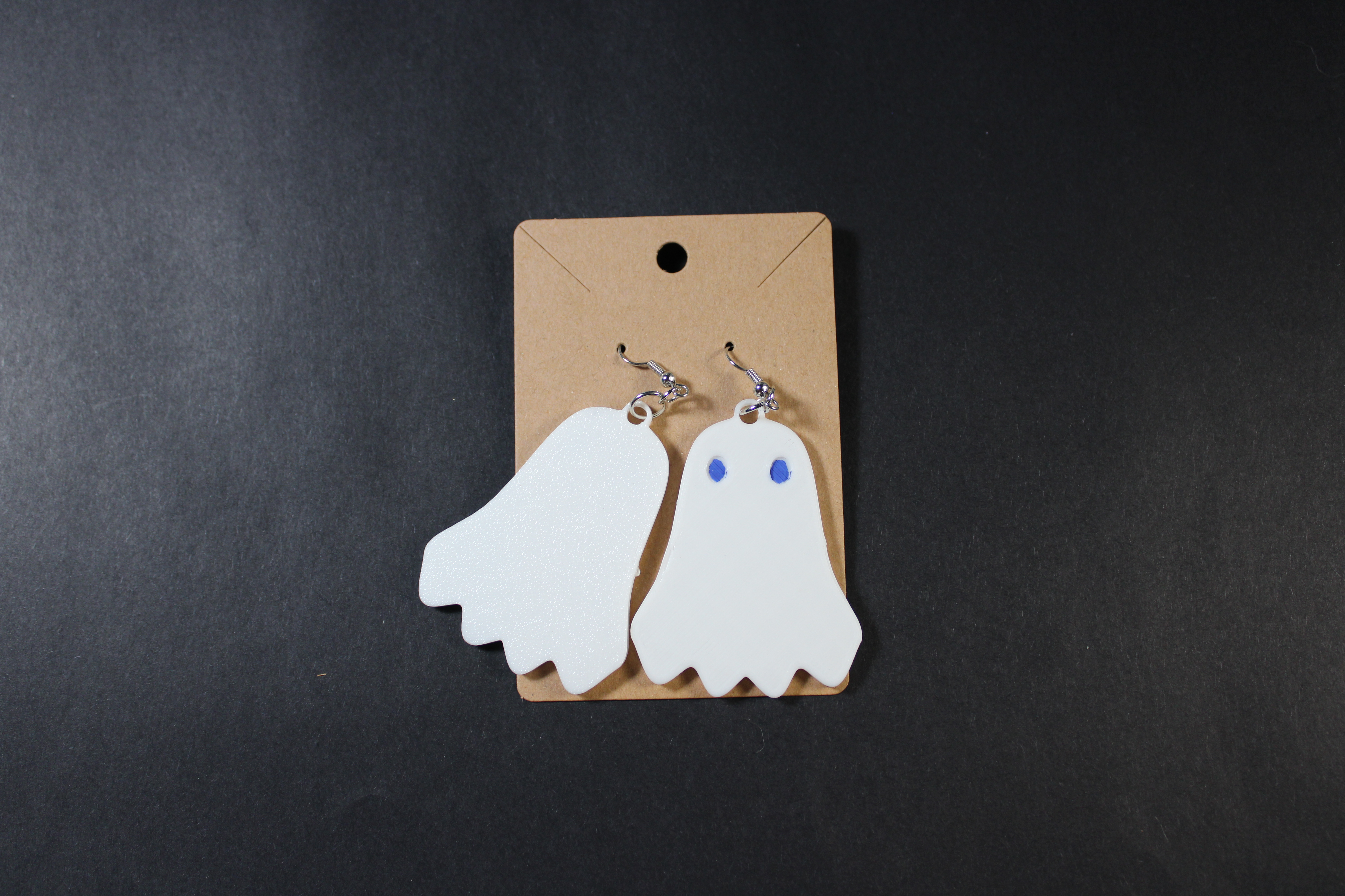 Ghost 3D Printed Earrings - Blue Eyes