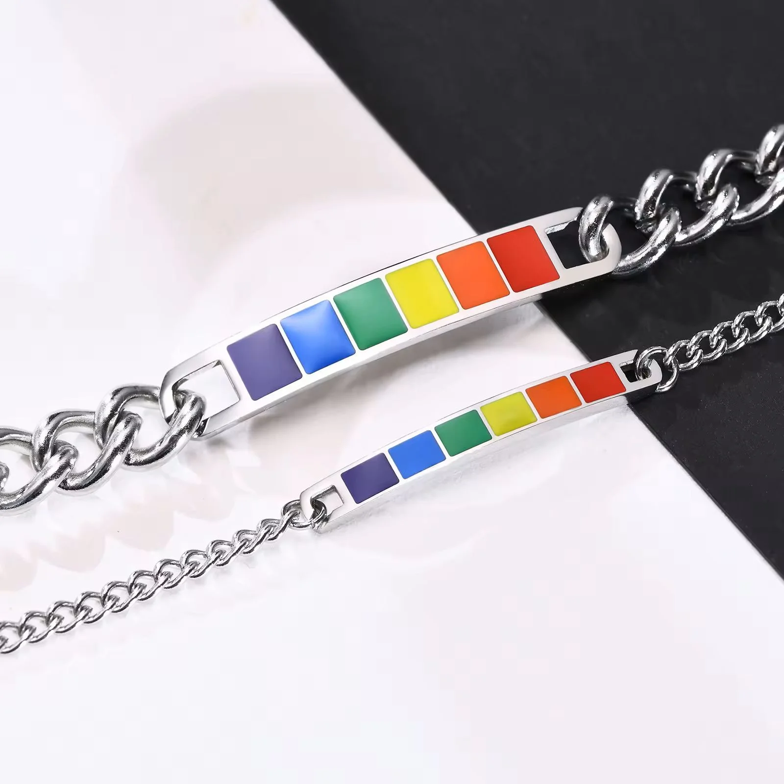 Rainbow Pride Bracelet - Stainless Large and small