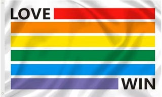 Love Wins Rainbow Background Flag