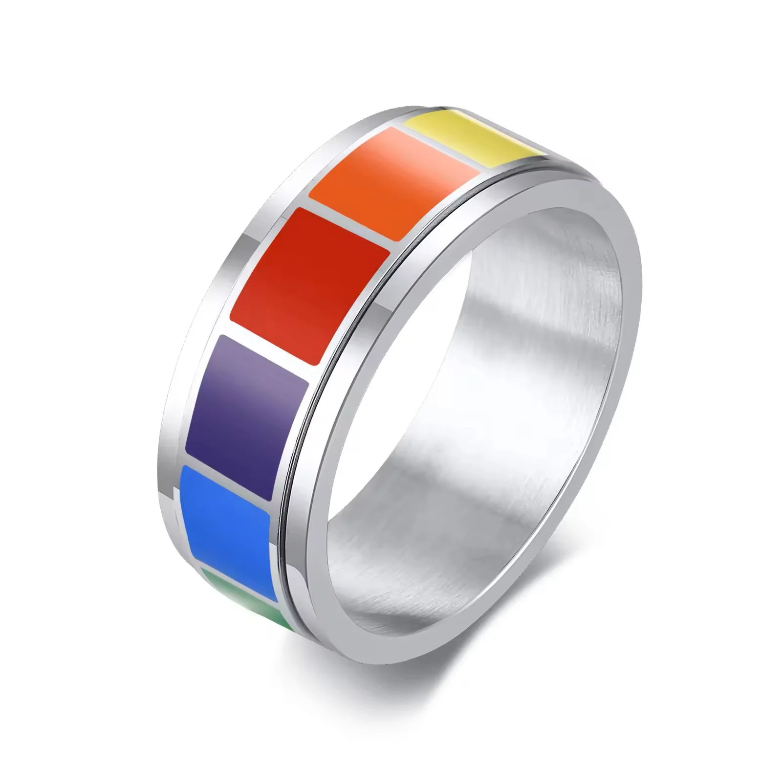 Steel Rianbow Spinner Ring