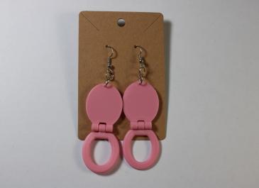 Two Pink Toilet Seat Earrings