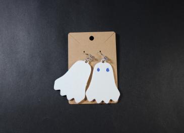 Ghost 3D Printed Earrings - Blue Eyes