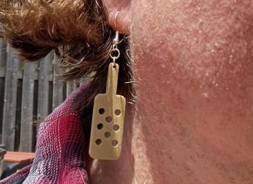 Jae Lyn wearing Paddle Earrings