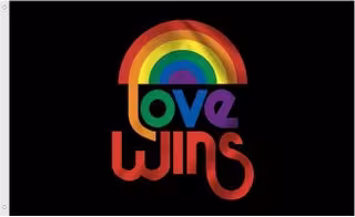 Love Wins with Rainbow Flag